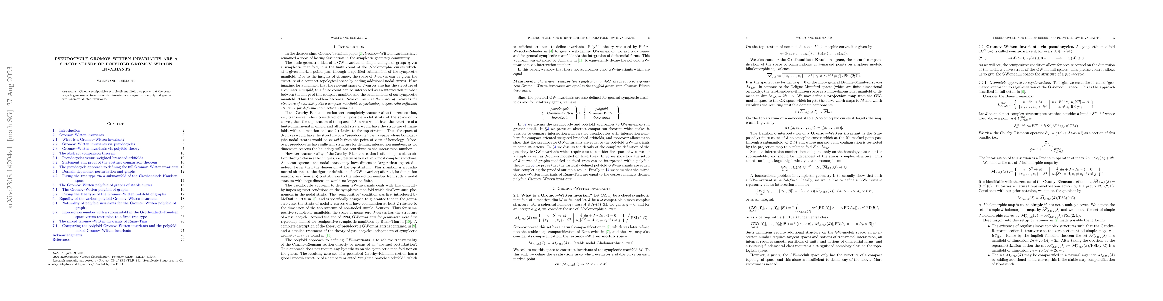 Thumbnail for Pseudocycle Gromov-Witten invariants are a strict subset of polyfold
  Gromov-Witten invariants