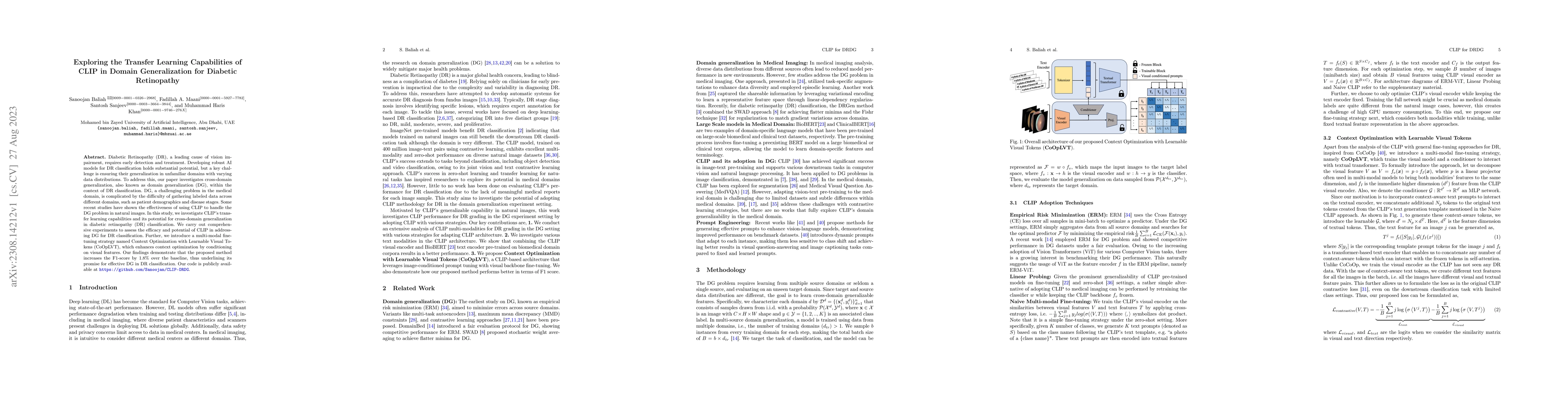 Thumbnail for Exploring the Transfer Learning Capabilities of CLIP in Domain
  Generalization for Diabetic Retinopathy