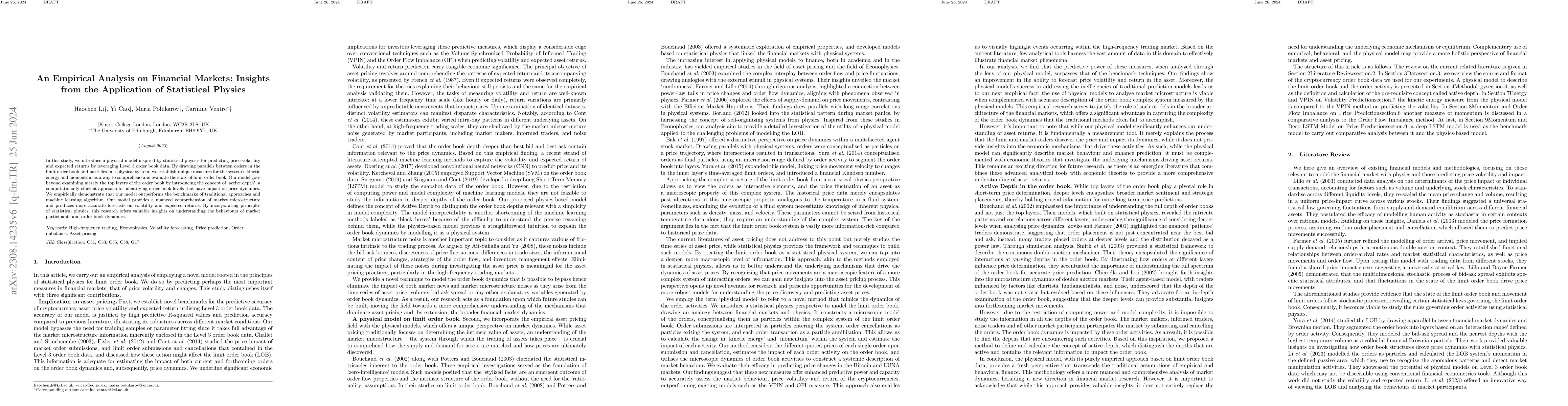 Thumbnail for An Empirical Analysis on Financial Markets: Insights from the
  Application of Statistical Physics