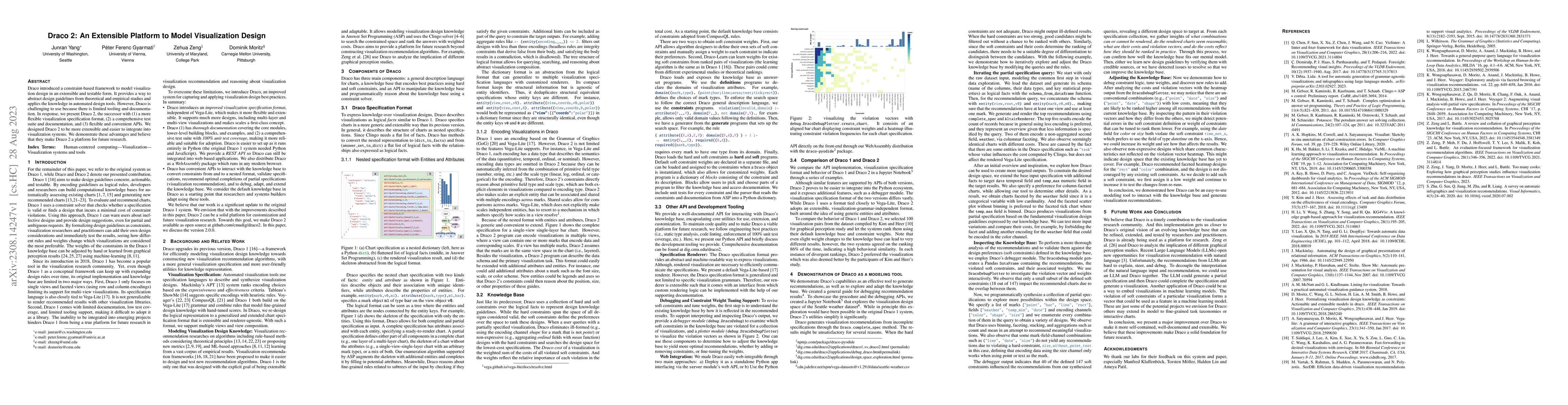 Thumbnail for Draco 2: An Extensible Platform to Model Visualization Design