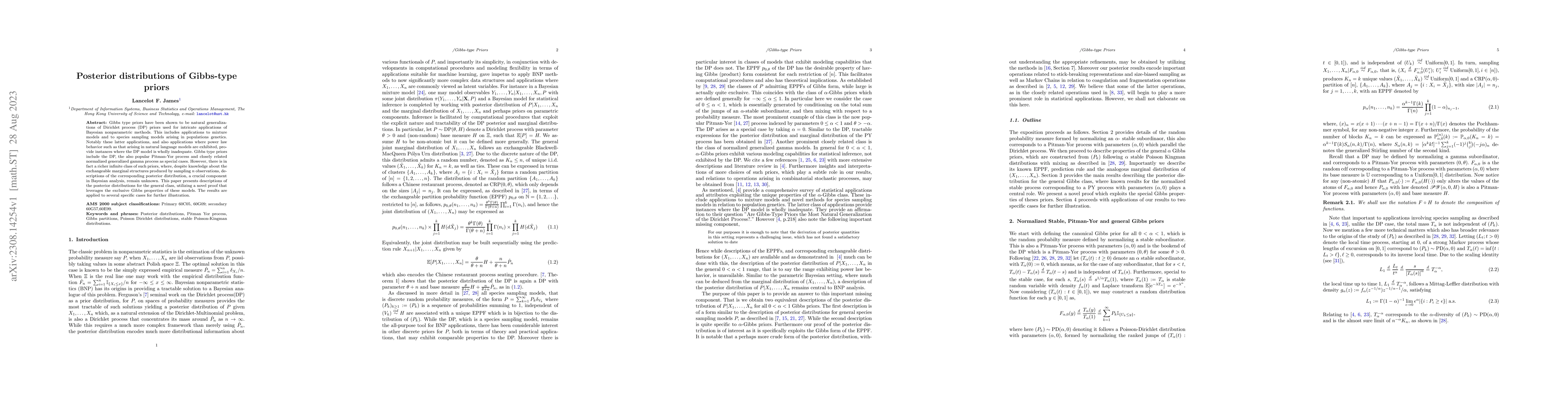 Thumbnail for Posterior distributions of Gibbs-type priors