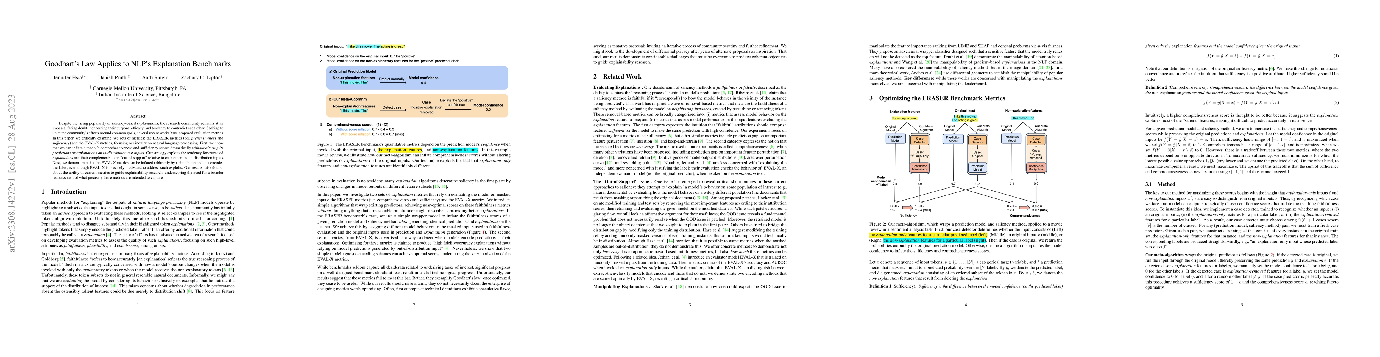 Thumbnail for Goodhart's Law Applies to NLP's Explanation Benchmarks