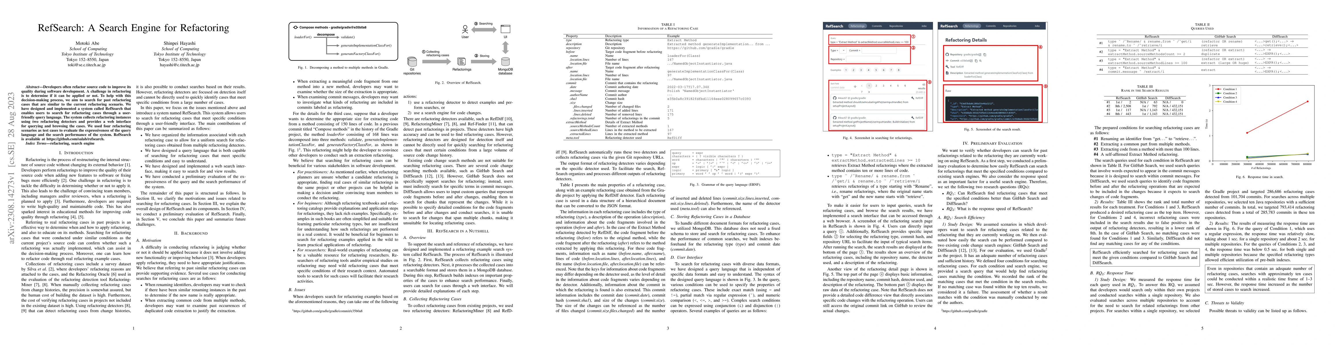Thumbnail for RefSearch: A Search Engine for Refactoring