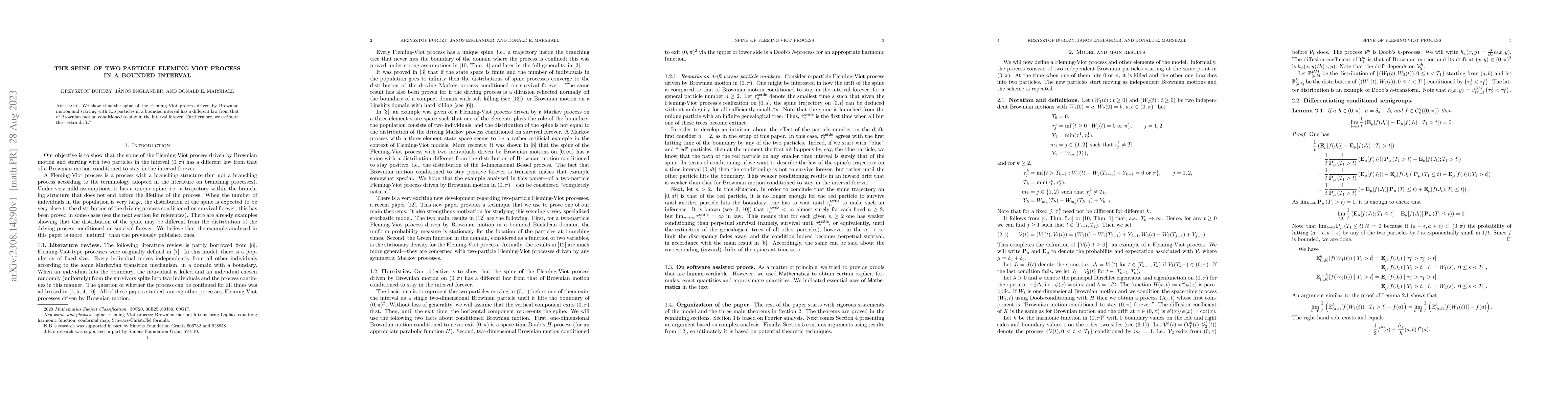 Thumbnail for The spine of two-particle Fleming-Viot process in a bounded interval