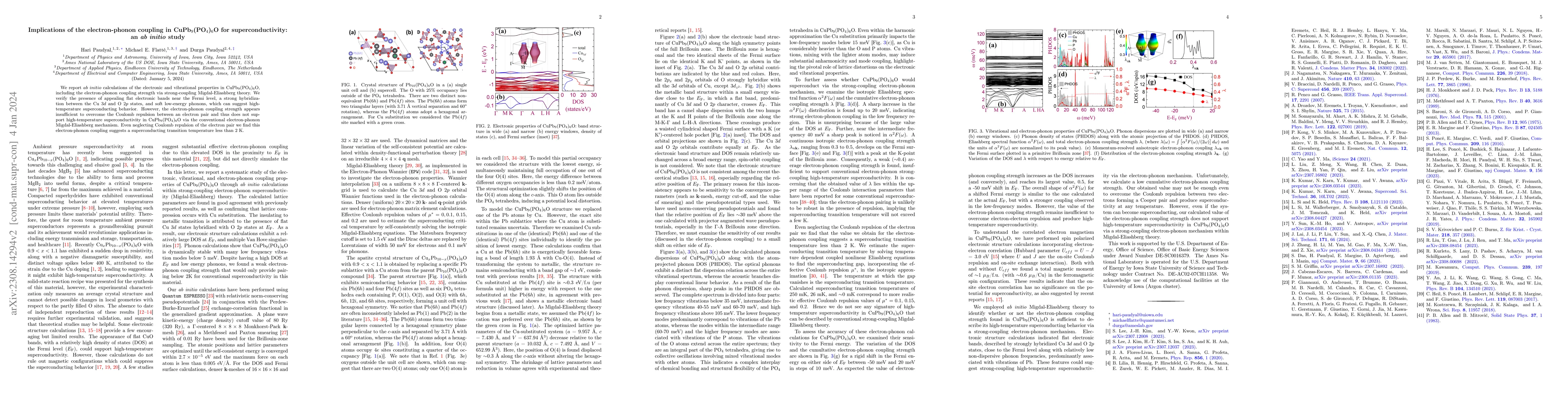Thumbnail for Implications of the electron-phonon coupling in CuPb$_9$(PO$_4$)$_6$O
  for superconductivity: an \textit{ab initio} study