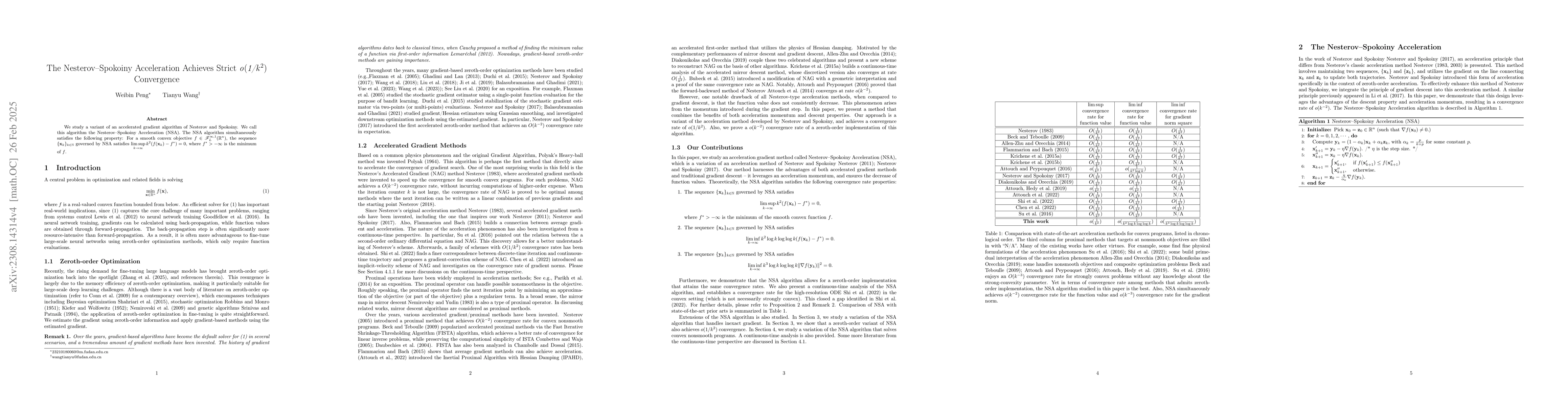 Thumbnail for The Nesterov-Spokoiny Acceleration Achieves Strict $o(1/k^2)$
  Convergence