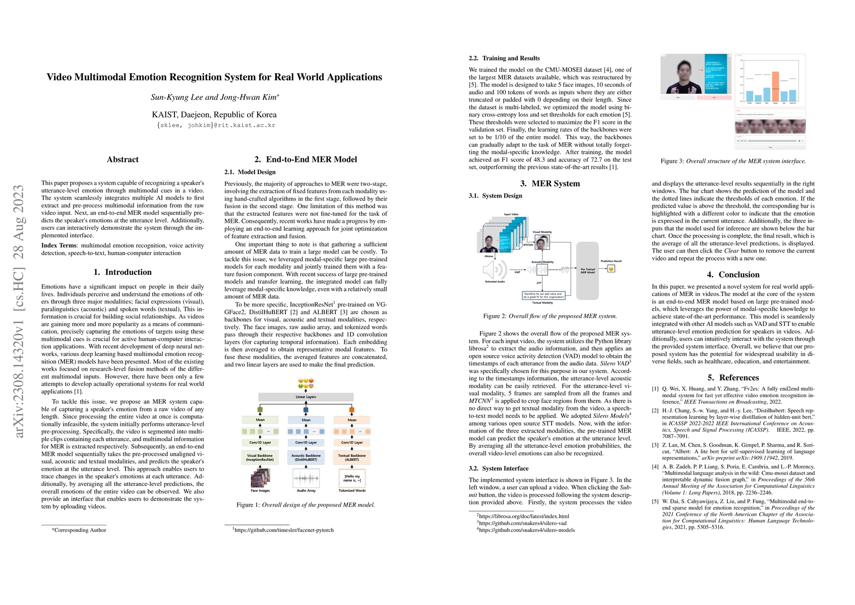 Thumbnail for Video Multimodal Emotion Recognition System for Real World Applications