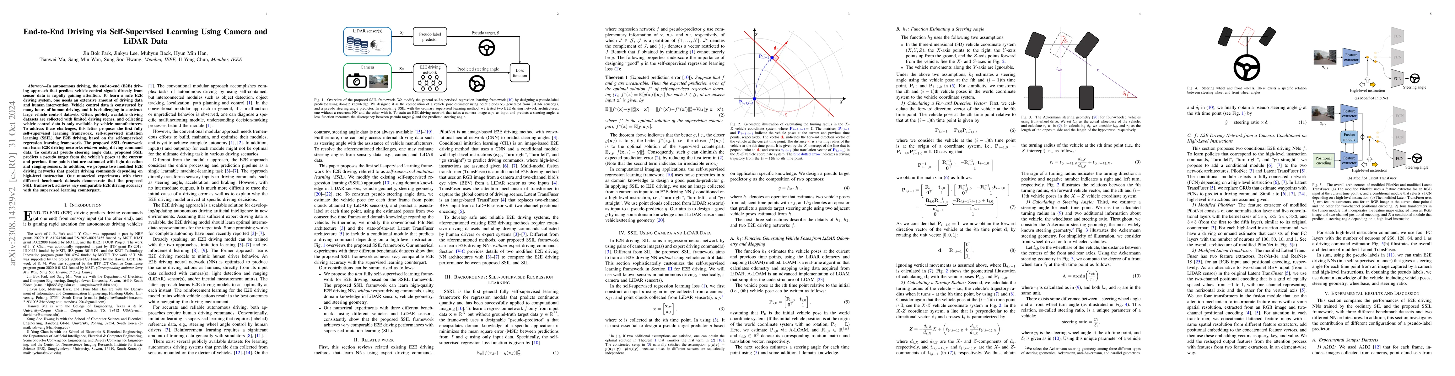 Thumbnail for End-to-End Driving via Self-Supervised Imitation Learning Using Camera
  and LiDAR Data