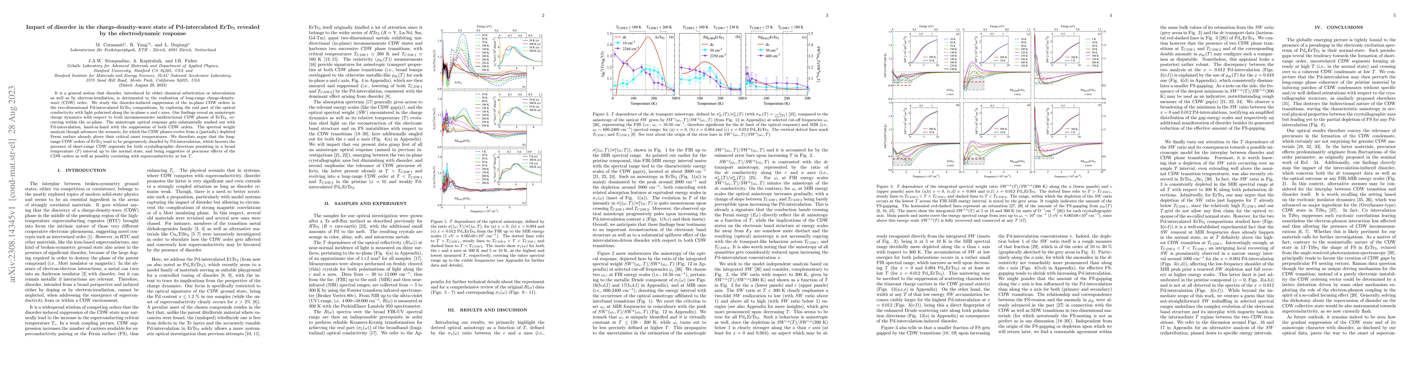 Thumbnail for Impact of disorder in the charge-density-wave state of Pd-intercalated
  ErTe$_3$ revealed by the electrodynamic response