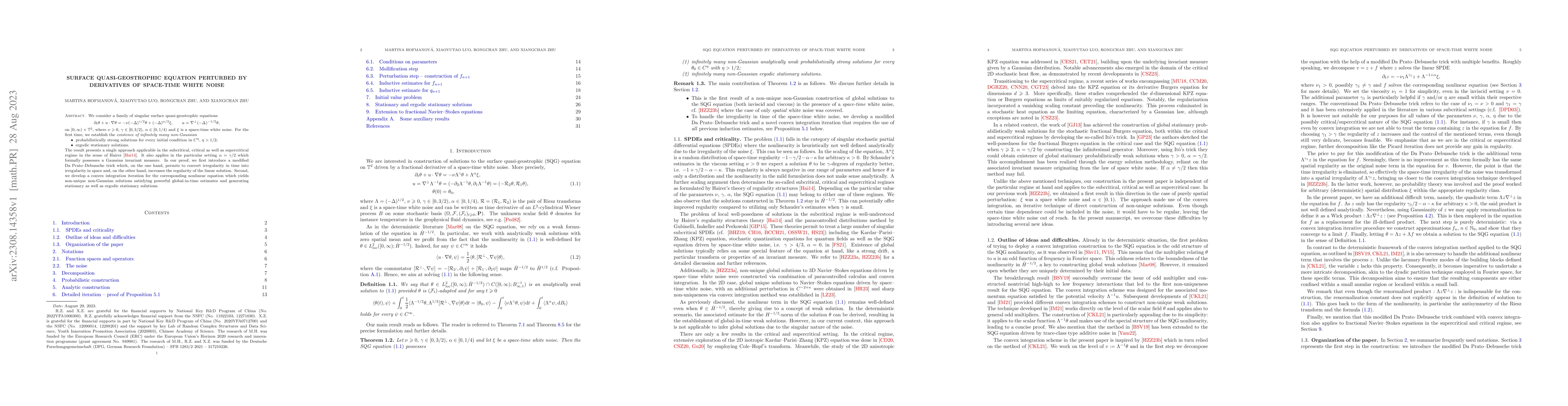 Thumbnail for Surface quasi-geostrophic equation perturbed by derivatives of
  space-time white noise