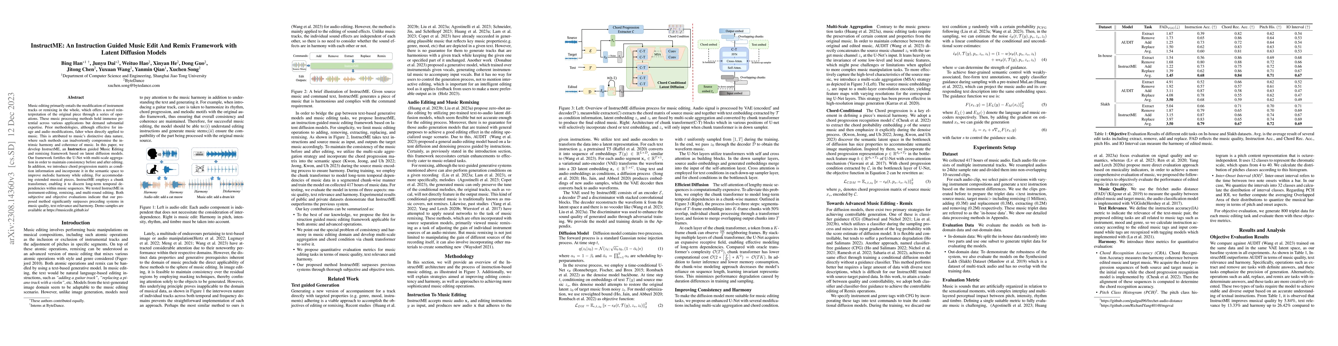 Thumbnail for InstructME: An Instruction Guided Music Edit And Remix Framework with
  Latent Diffusion Models