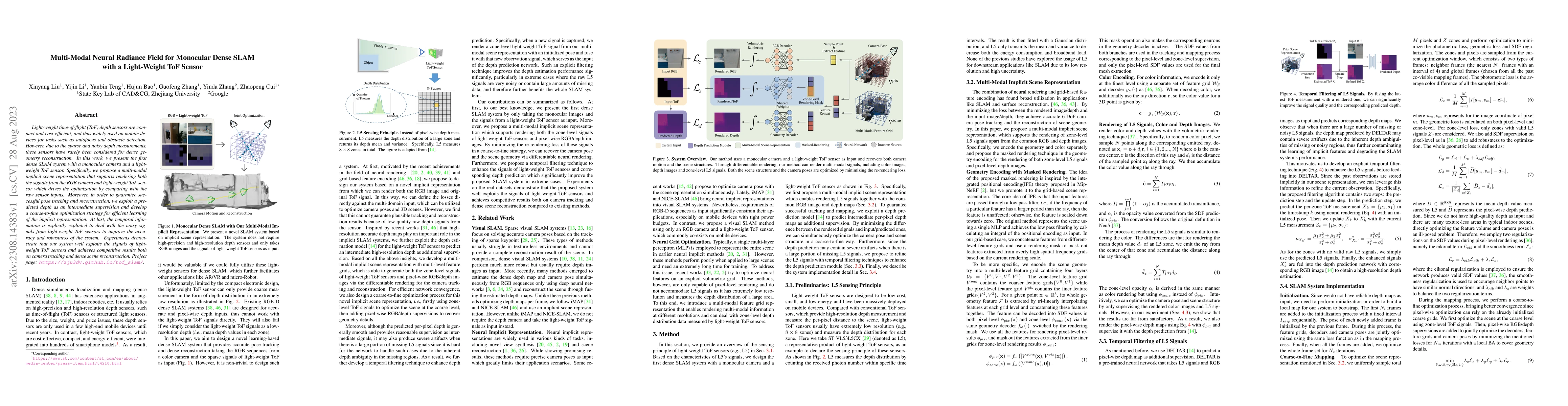 Thumbnail for Multi-Modal Neural Radiance Field for Monocular Dense SLAM with a
  Light-Weight ToF Sensor