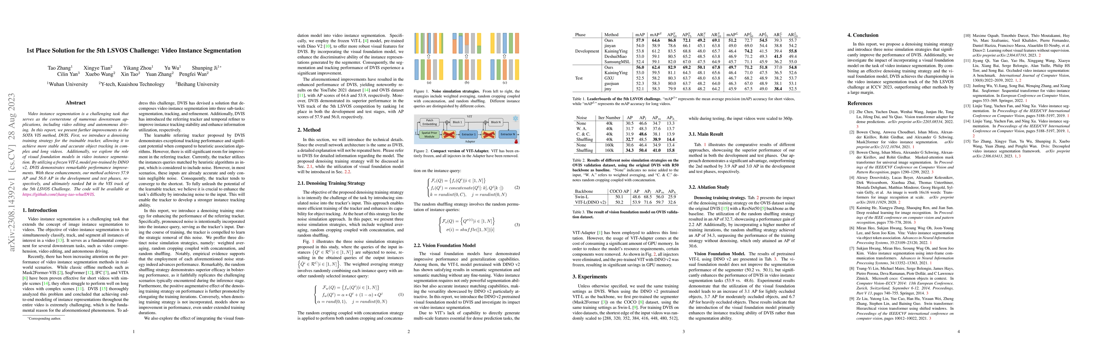 Thumbnail for 1st Place Solution for the 5th LSVOS Challenge: Video Instance
  Segmentation