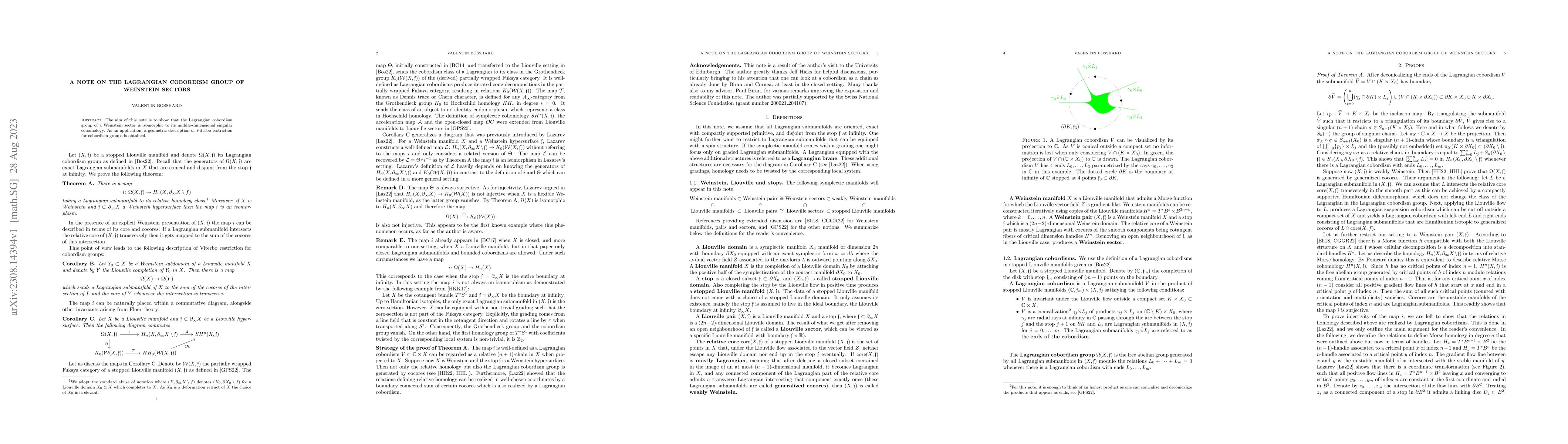 Thumbnail for A note on the Lagrangian cobordism group of Weinstein sectors