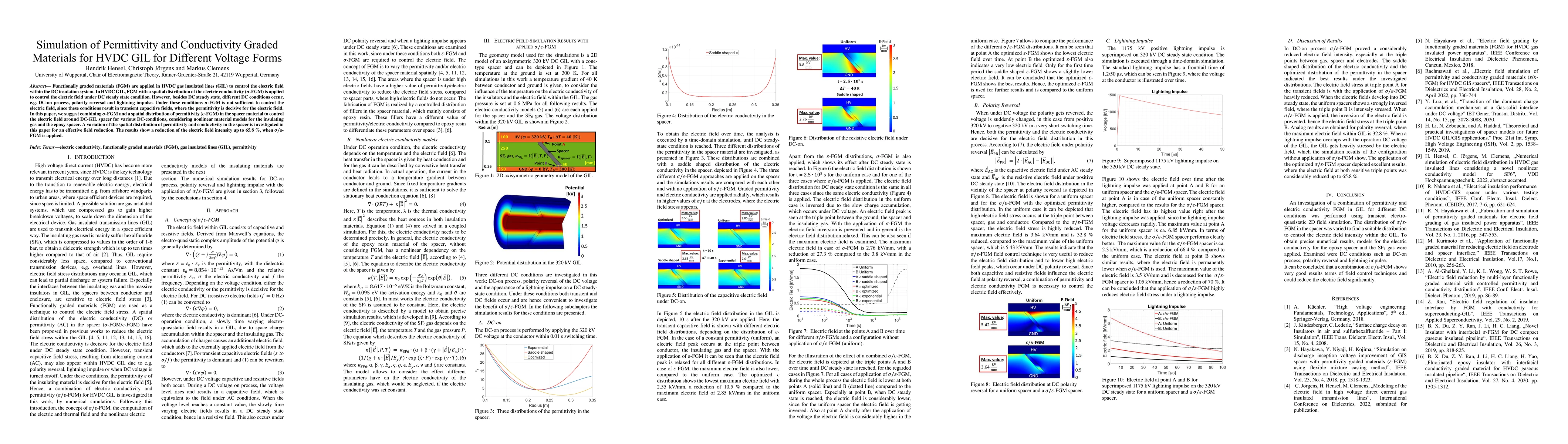 Thumbnail for Simulation of Permittivity and Conductivity Graded Materials for HVDC
  GIL for Different Voltage Forms
