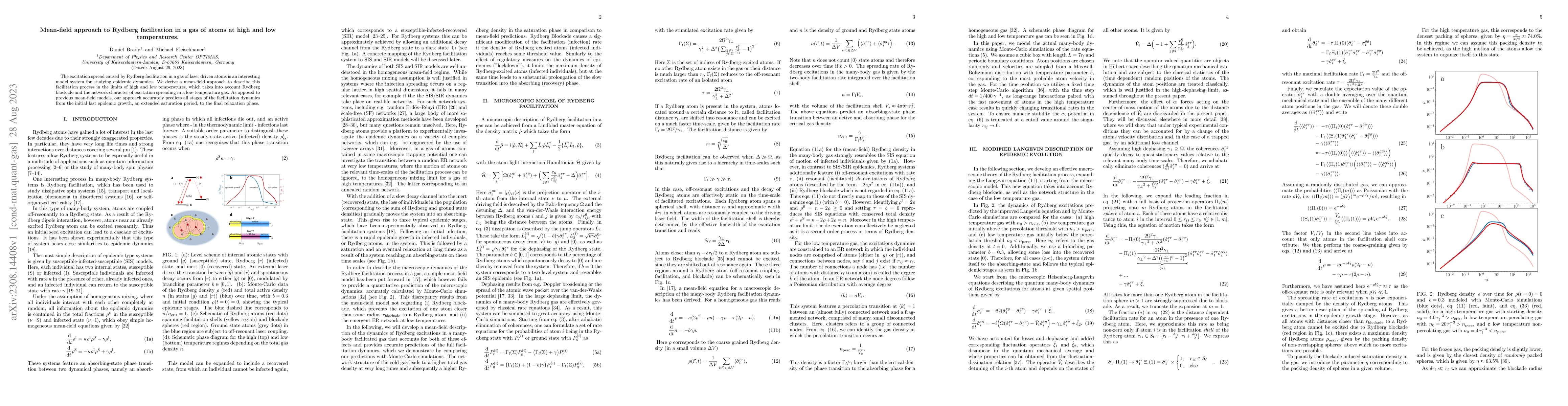 Thumbnail for Mean-field approach to Rydberg facilitation in a gas of atoms at high
  and low temperatures