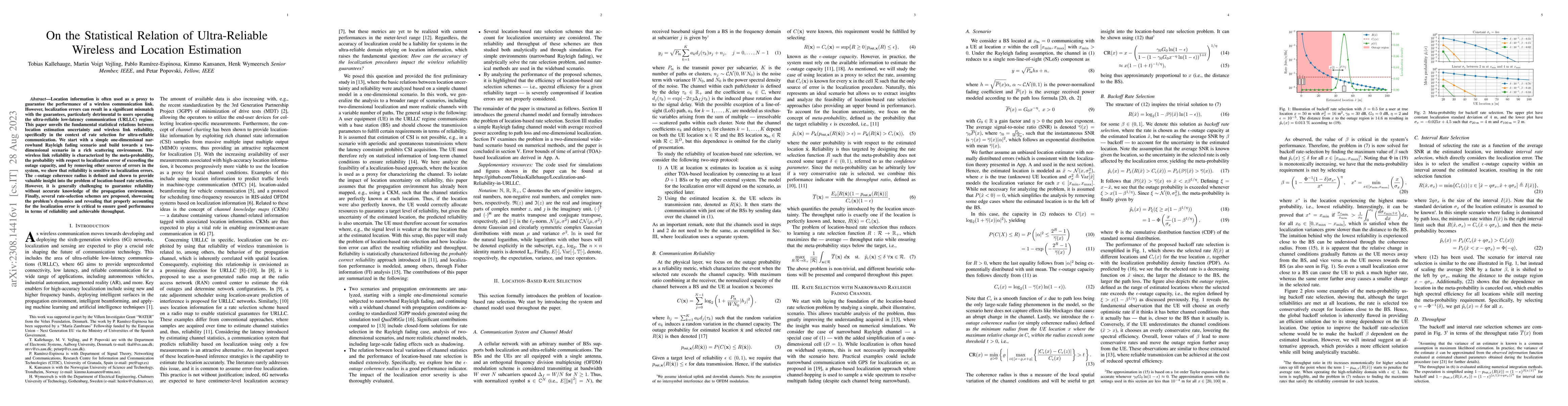 Thumbnail for On the Statistical Relation of Ultra-Reliable Wireless and Location
  Estimation