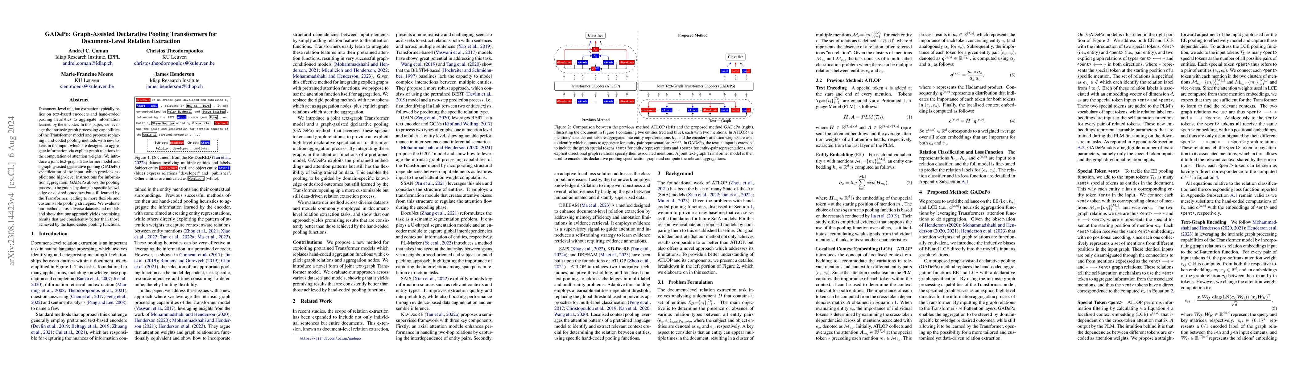 Thumbnail for GADePo: Graph-Assisted Declarative Pooling Transformers for
  Document-Level Relation Extraction