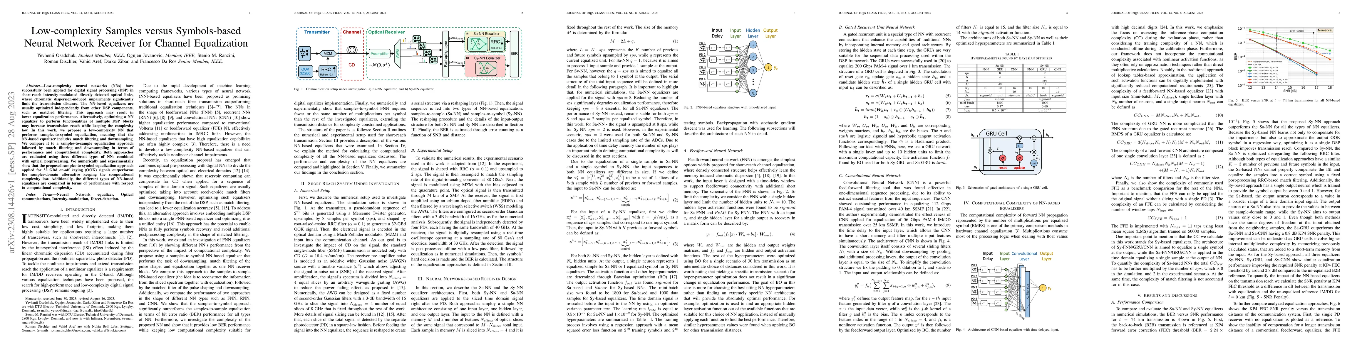 Thumbnail for Low-complexity Samples versus Symbols-based Neural Network Receiver for
  Channel Equalization