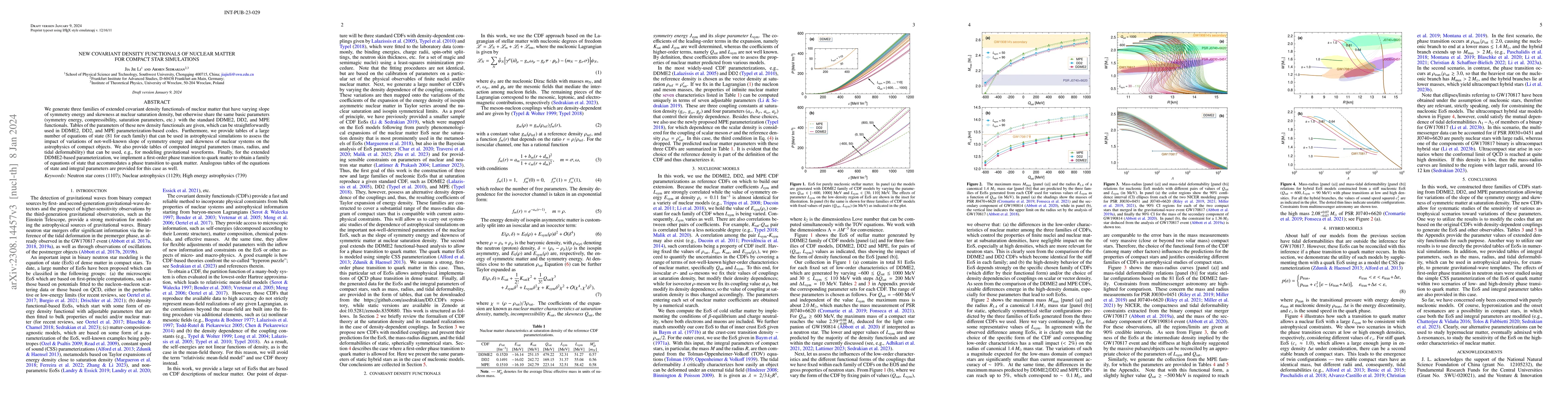 Thumbnail for New covariant density functionals of nuclear matter for compact star
  simulations