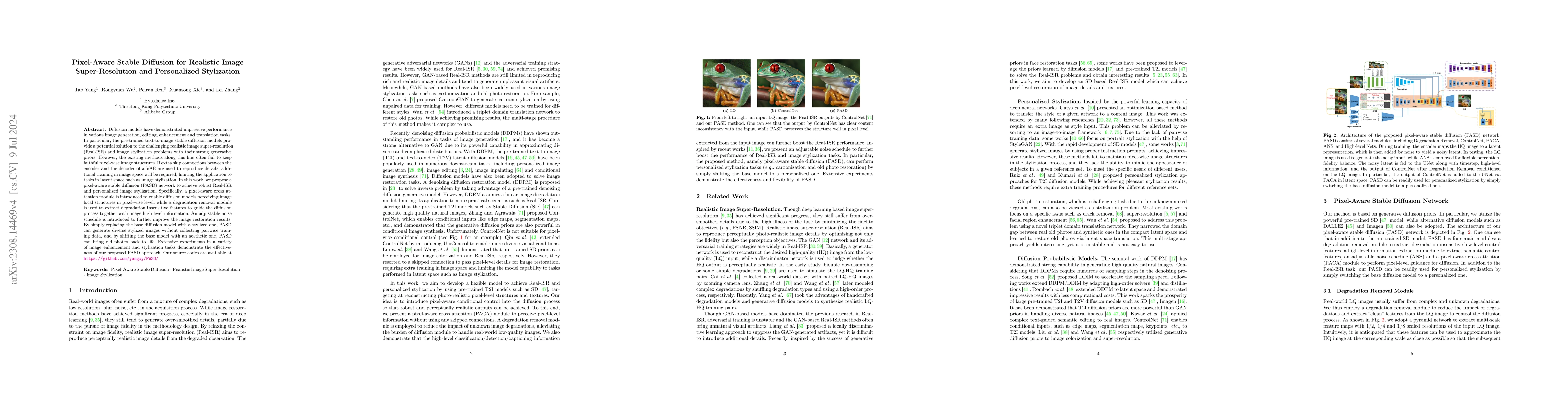 Thumbnail for Pixel-Aware Stable Diffusion for Realistic Image Super-resolution and
  Personalized Stylization