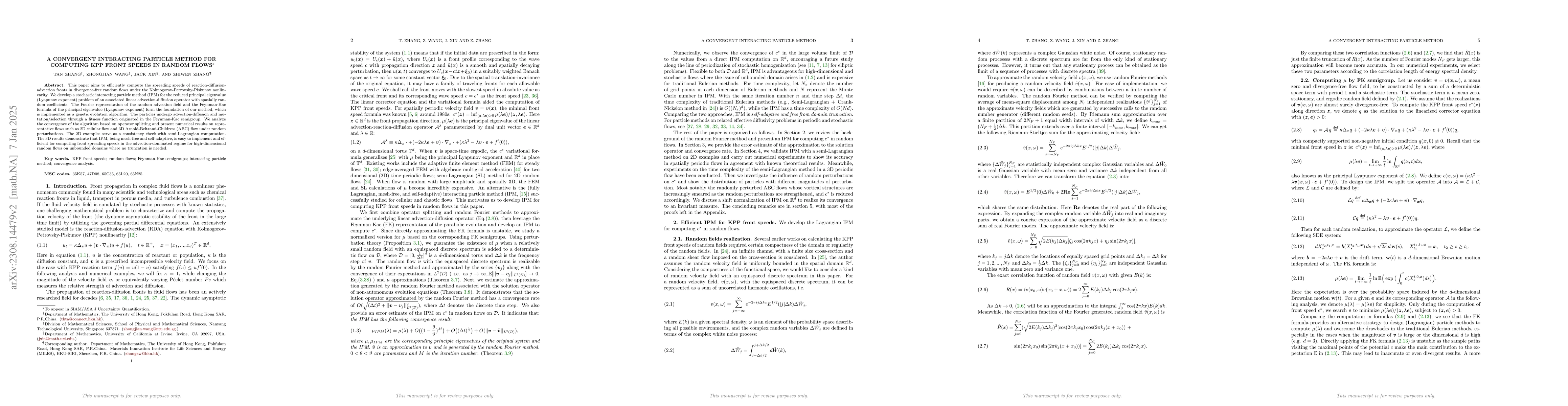 Thumbnail for A convergent interacting particle method for computing KPP front speeds
  in random flows