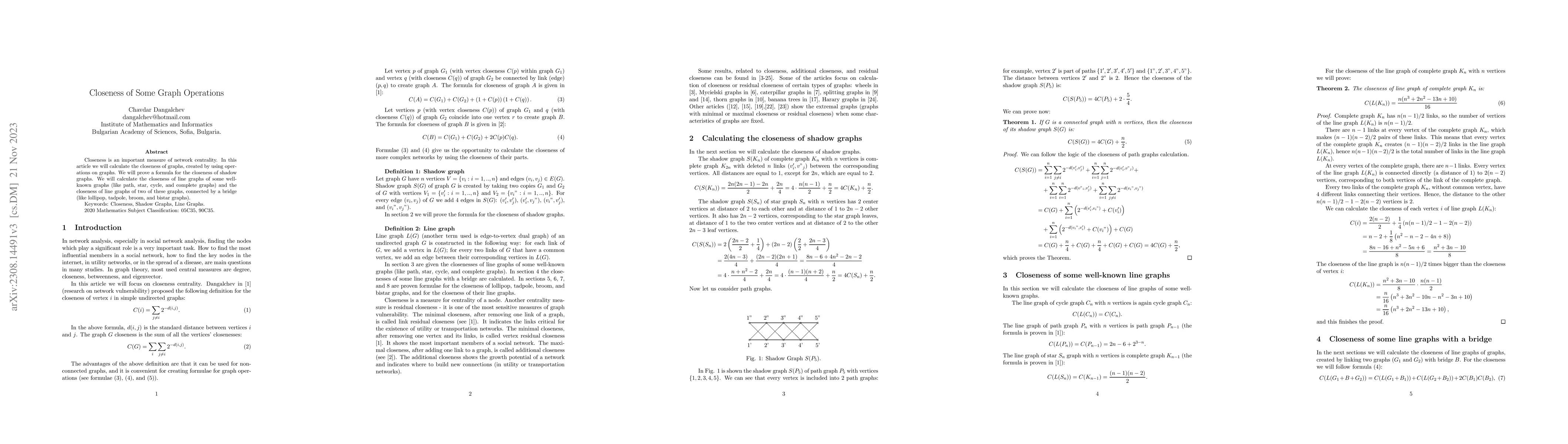 Thumbnail for Closeness of Some Graph Operations