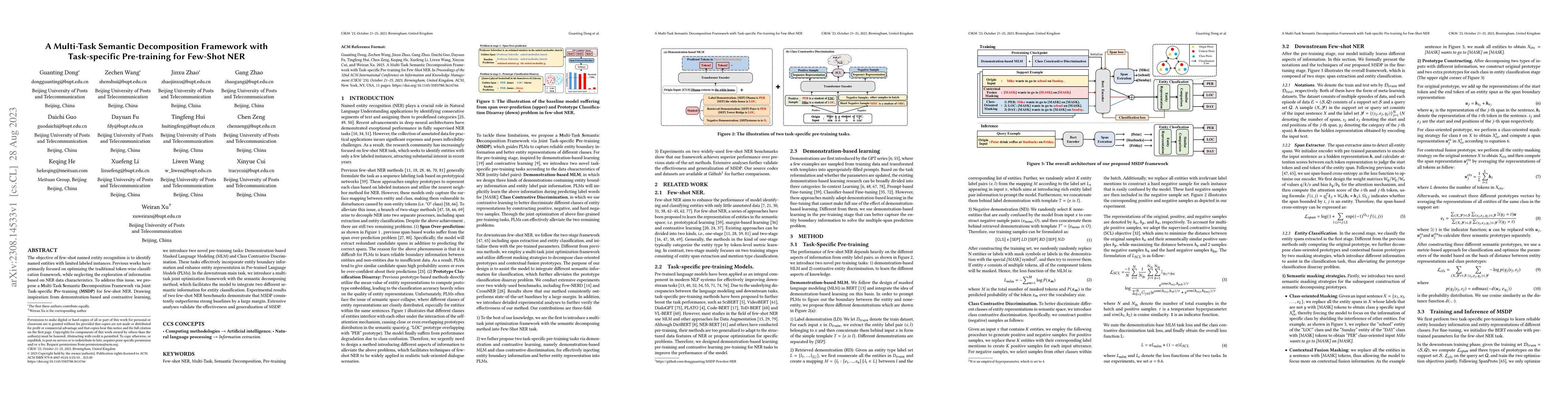 Thumbnail for A Multi-Task Semantic Decomposition Framework with Task-specific
  Pre-training for Few-Shot NER