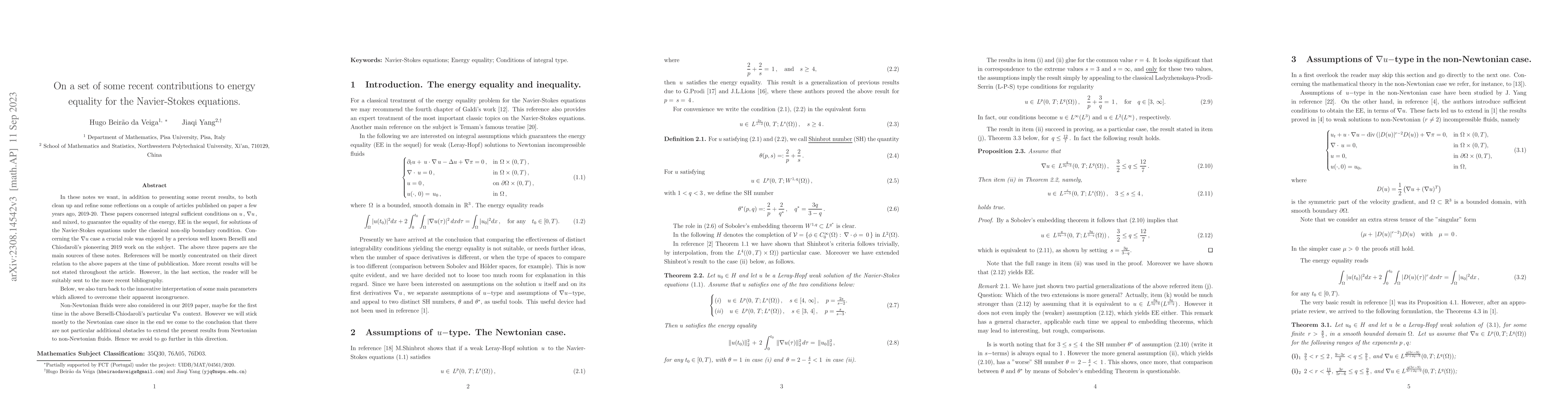 Thumbnail for On a set of some recent contributions to energy equality for the
  Navier-Stokes equations