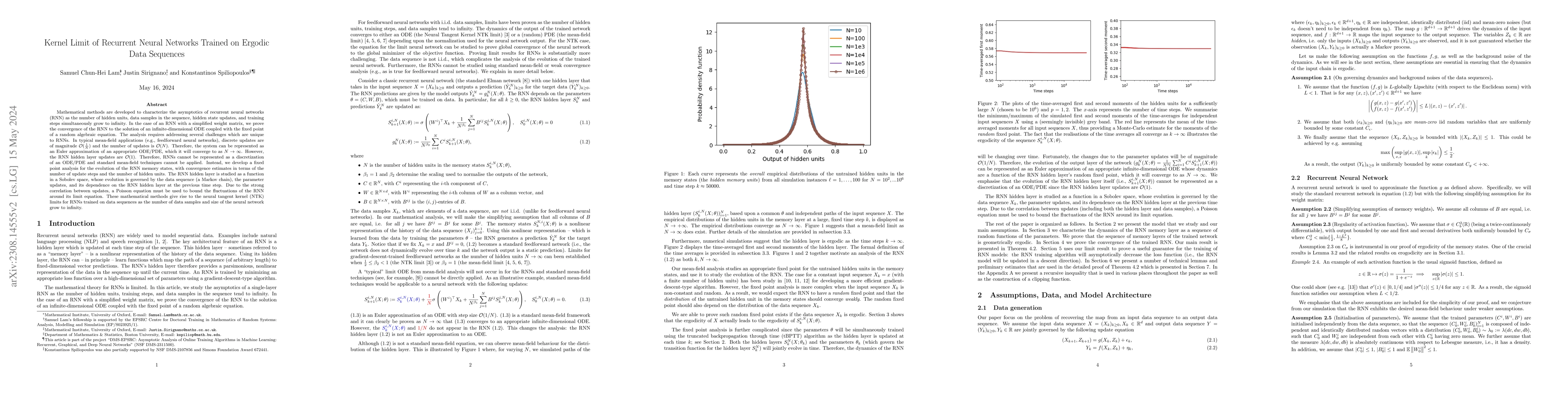 Thumbnail for Kernel Limit of Recurrent Neural Networks Trained on Ergodic Data
  Sequences