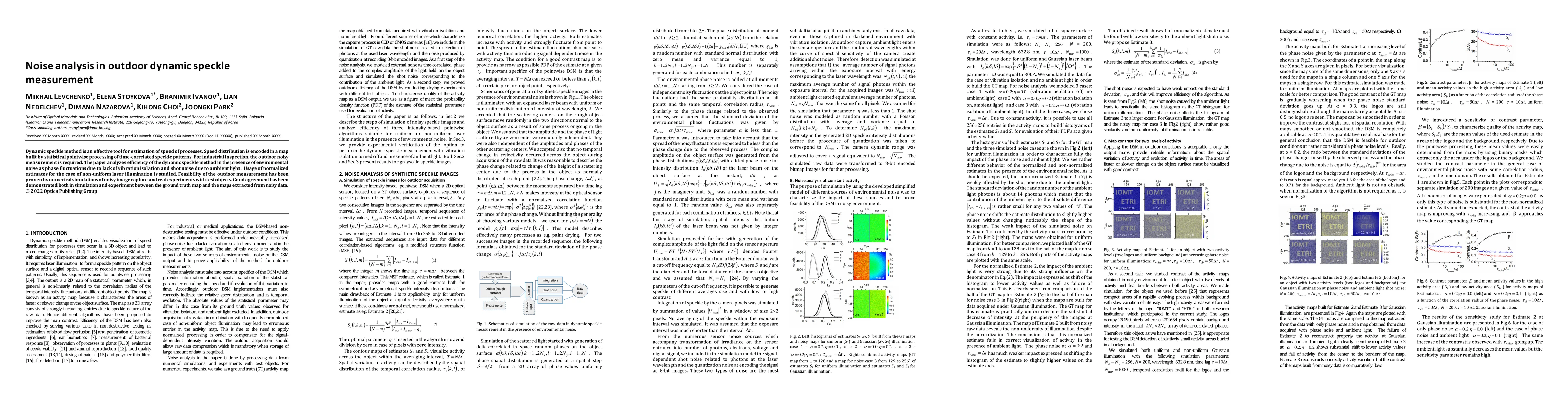 Thumbnail for Noise analysis in outdoor dynamic speckle measurement