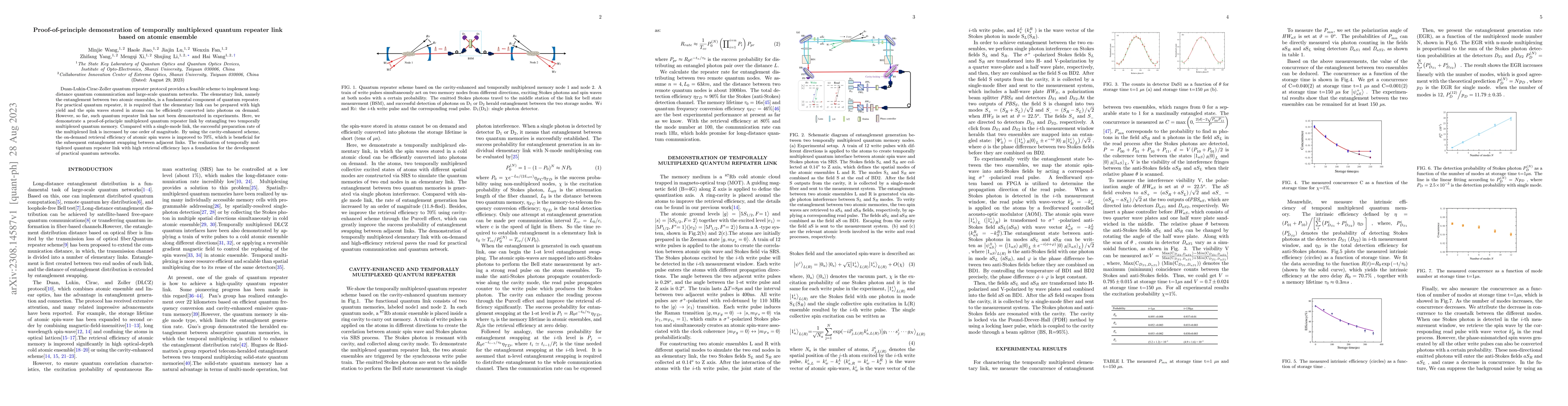 Thumbnail for Proof-of-principle demonstration of temporally multiplexed quantum
  repeater link based on atomic ensemble