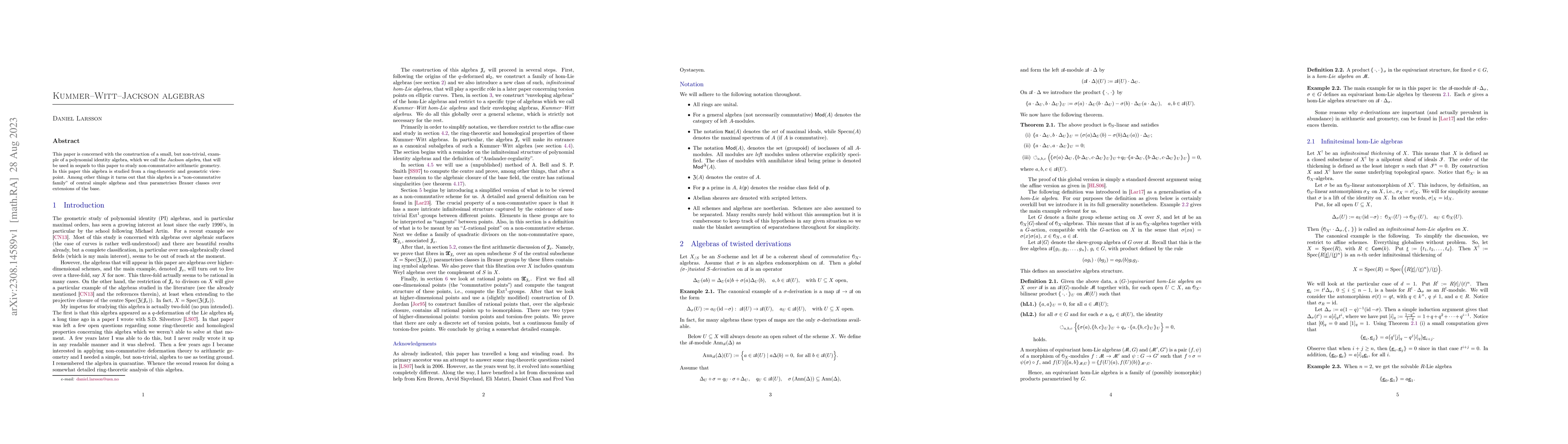Thumbnail for Kummer-Witt-Jackson algebras