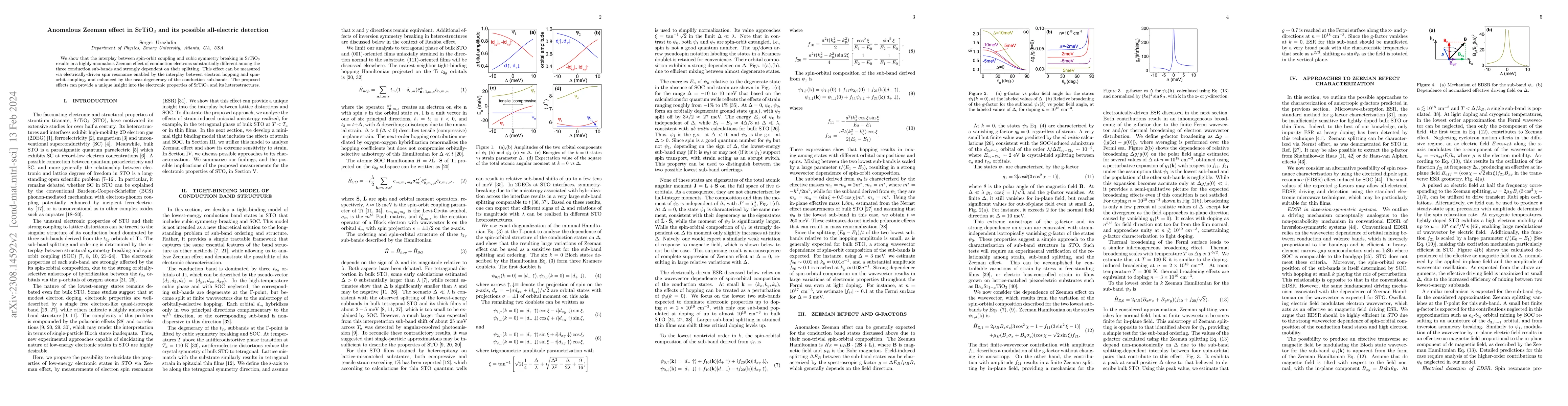 Thumbnail for Anomalous Zeeman effect in SrTiO3 and its possible all-electric
  detection