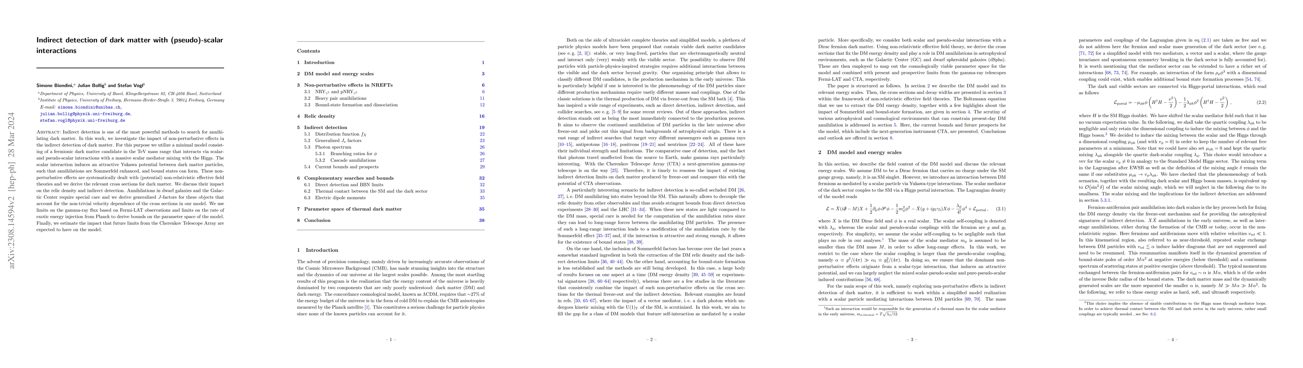Thumbnail for Indirect detection of dark matter with (pseudo)-scalar interactions