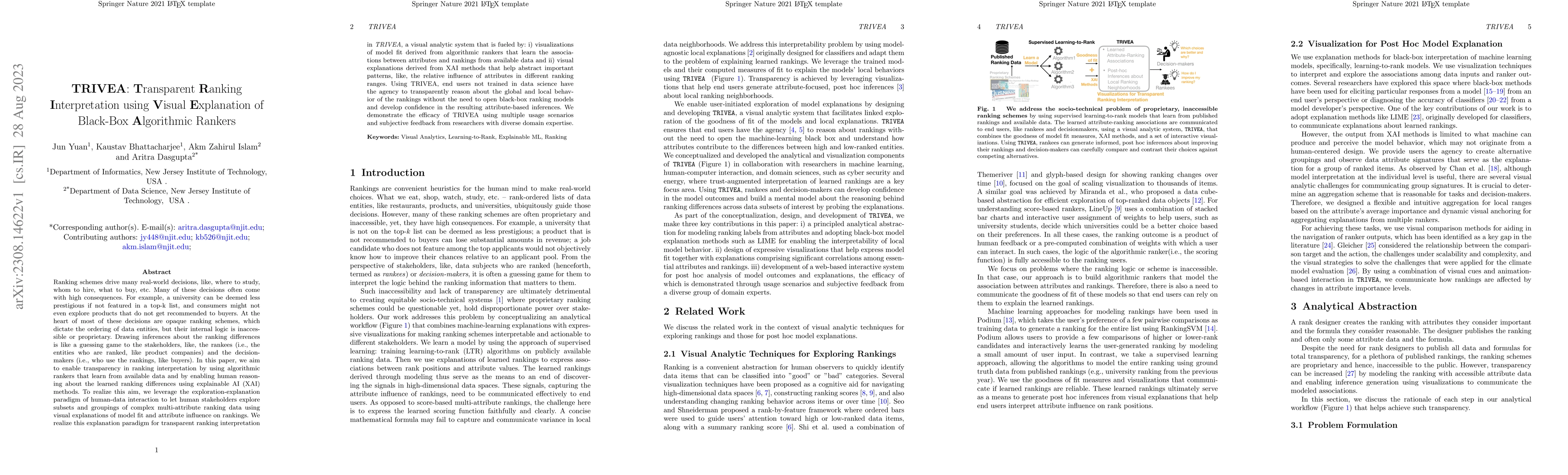 Thumbnail for TRIVEA: Transparent Ranking Interpretation using Visual Explanation of
  Black-Box Algorithmic Rankers