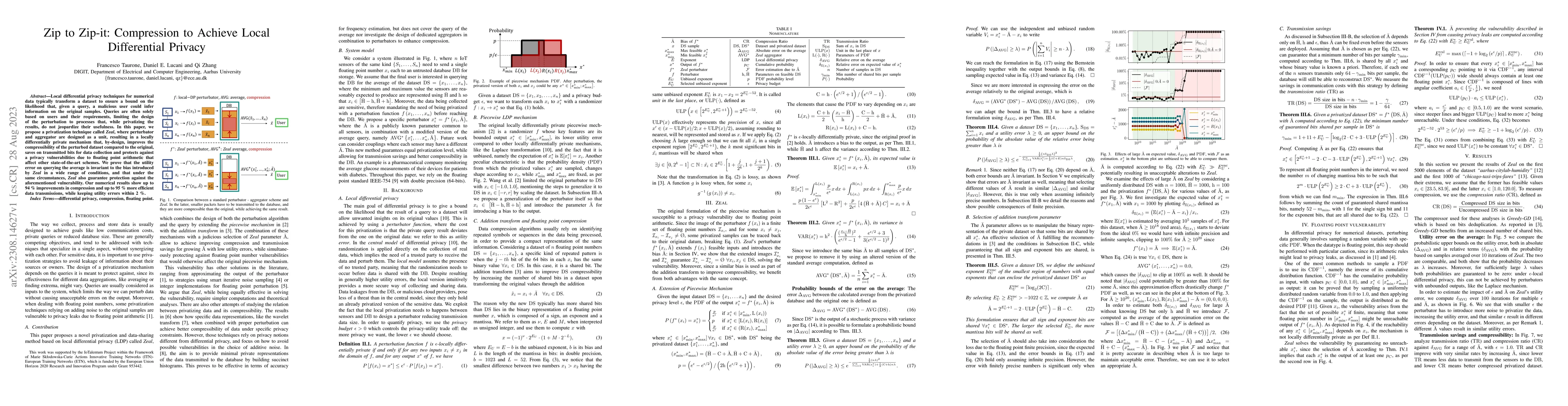 Thumbnail for Zip to Zip-it: Compression to Achieve Local Differential Privacy