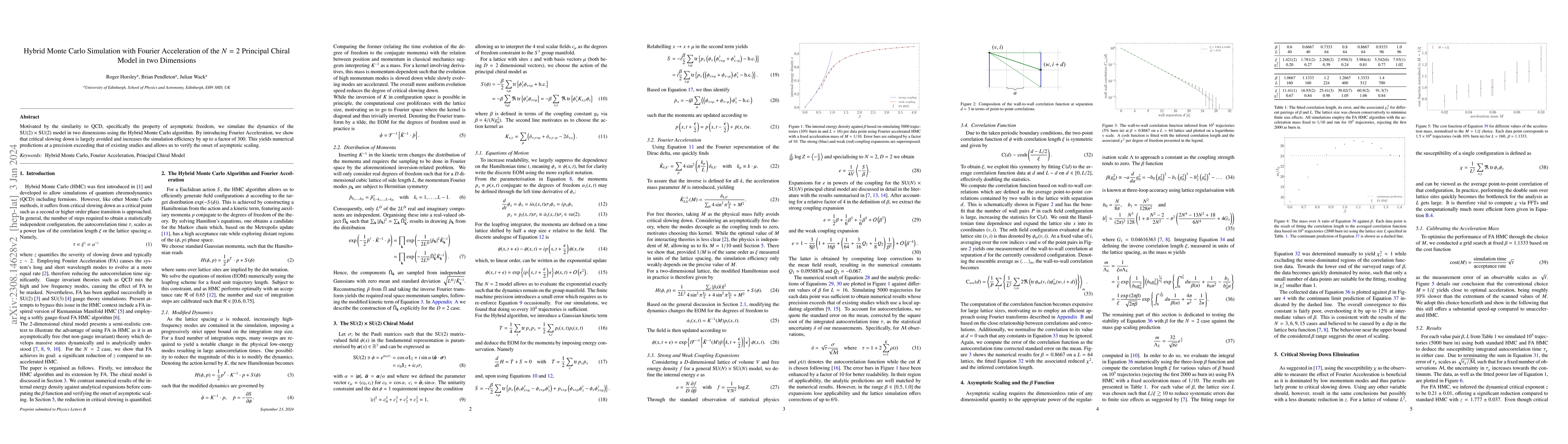 Thumbnail for Hybrid Monte Carlo Simulation with Fourier Acceleration of the $N=2$
  Principal Chiral Model in two Dimensions