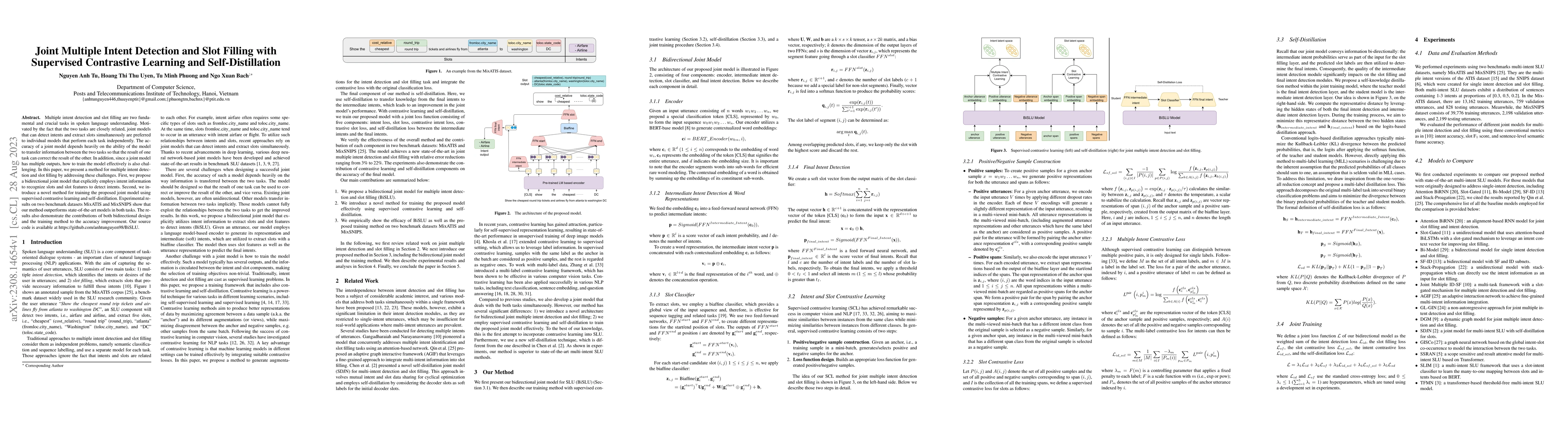 Thumbnail for Joint Multiple Intent Detection and Slot Filling with Supervised
  Contrastive Learning and Self-Distillation