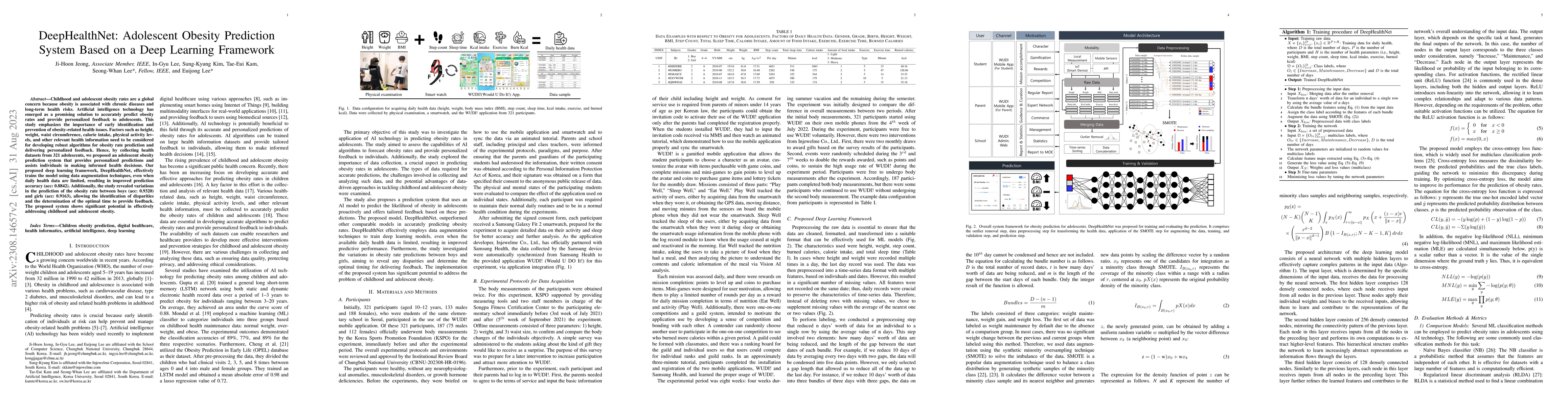 Thumbnail for DeepHealthNet: Adolescent Obesity Prediction System Based on a Deep
  Learning Framework