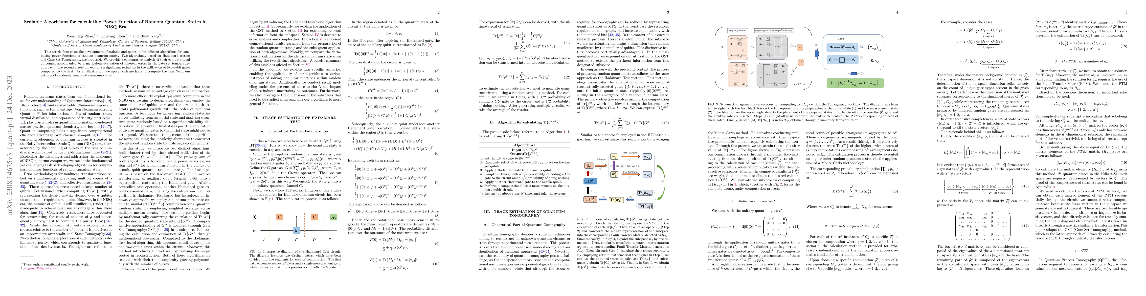 Thumbnail for Scalable Algorithms for Power Function Calculations of quantum states in
  NISQ Era