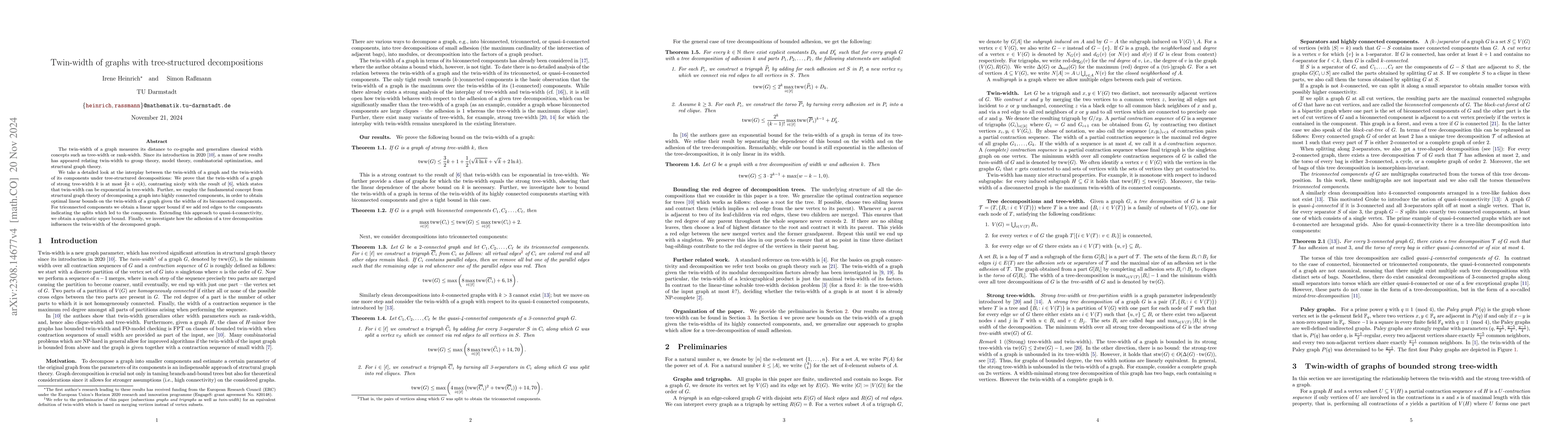 Thumbnail for Twin-width of graphs with tree-structured decompositions