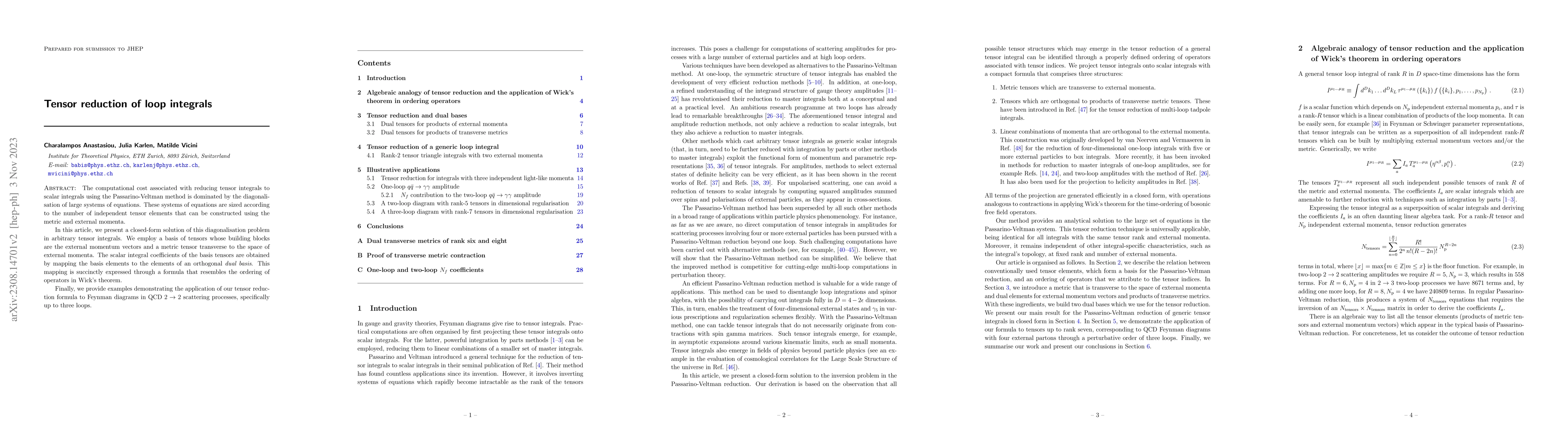 Thumbnail for Tensor reduction of loop integrals