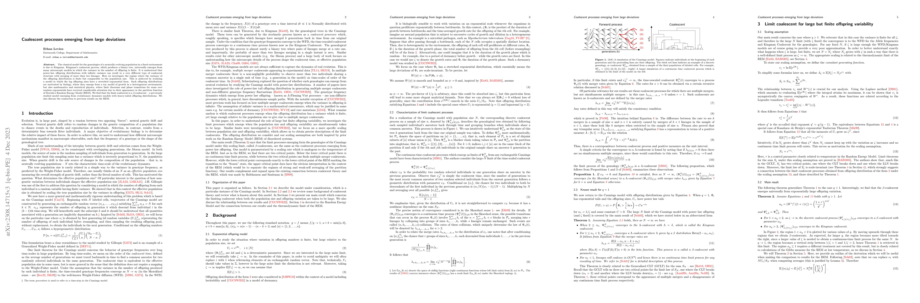 Thumbnail for Coalescent processes emerging from large deviations