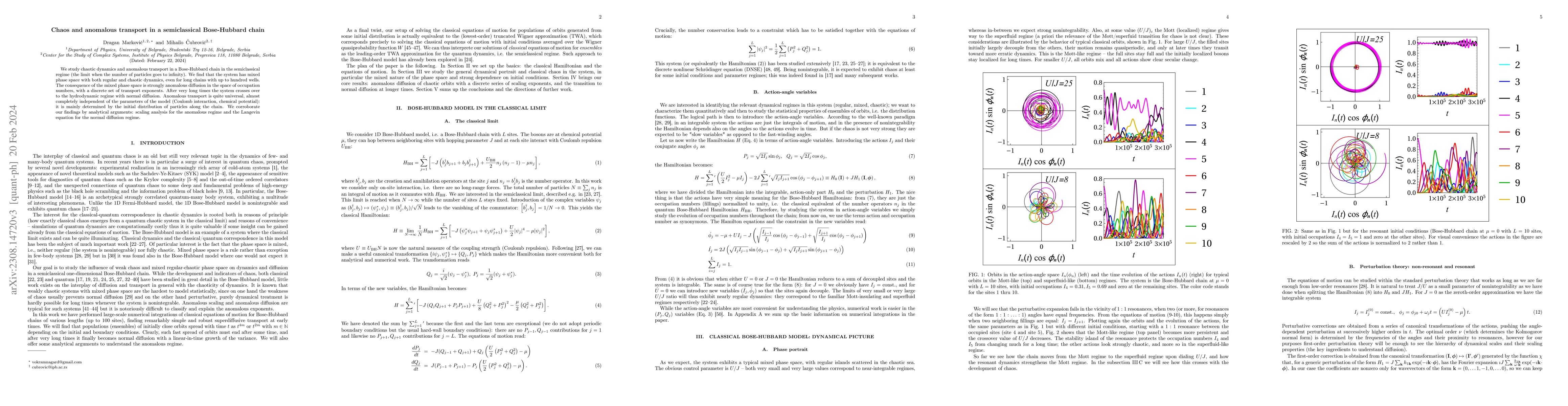 Thumbnail for Chaos and anomalous transport in a semiclassical Bose-Hubbard chain