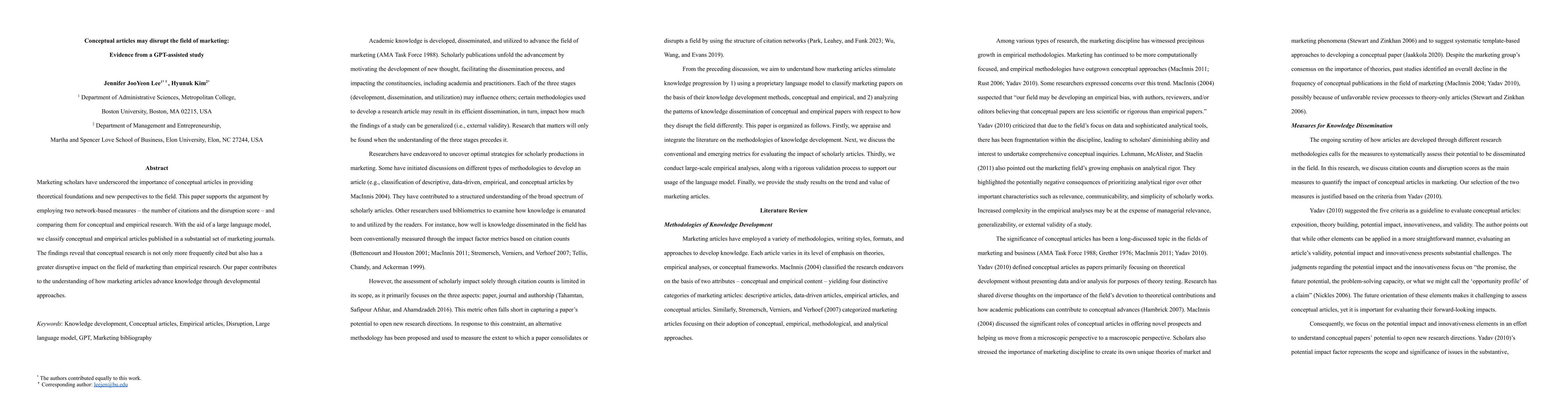 Thumbnail for Conceptual articles may disrupt the field of marketing: Evidence from a
  GPT-assisted study