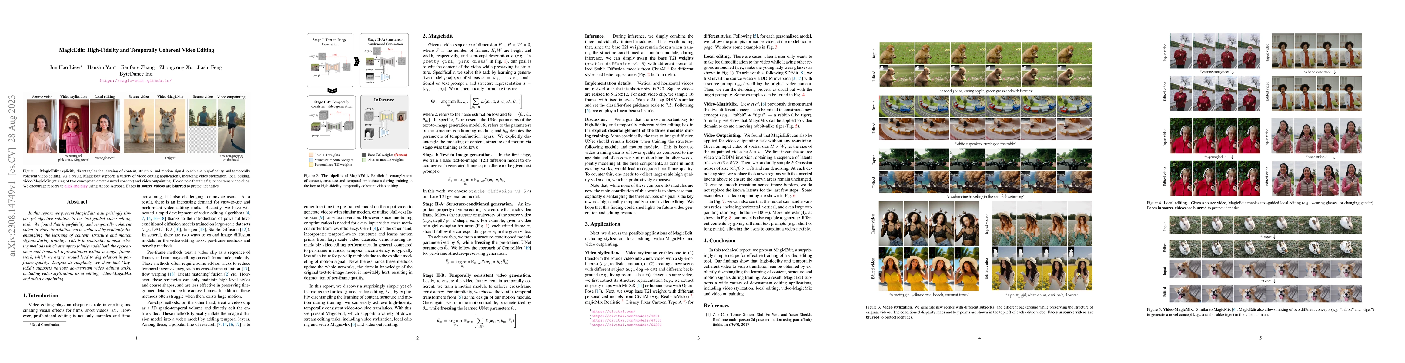 Thumbnail for MagicEdit: High-Fidelity and Temporally Coherent Video Editing