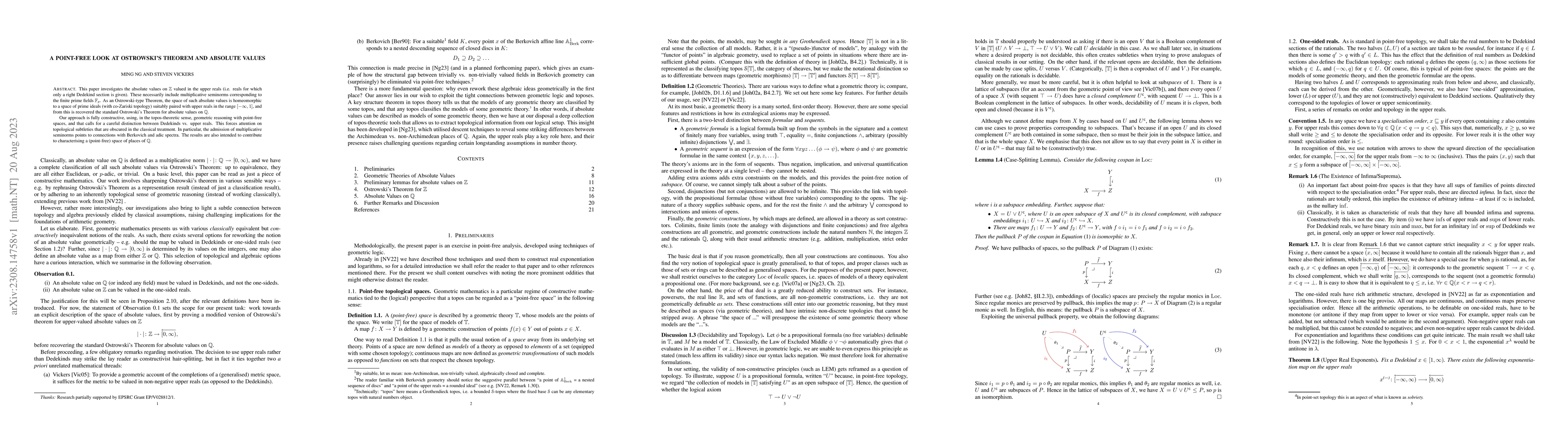 Thumbnail for A Point-Free Look at Ostrowski's Theorem and Absolute Values