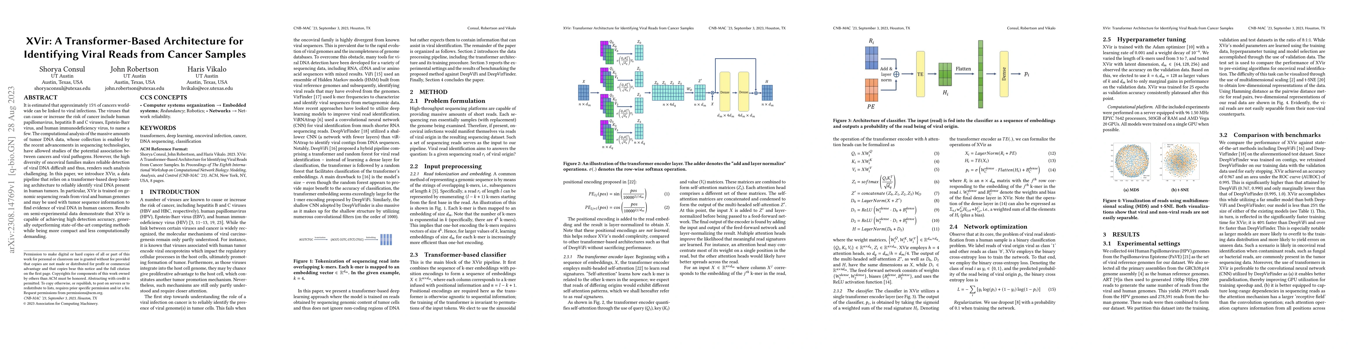Thumbnail for XVir: A Transformer-Based Architecture for Identifying Viral Reads from
  Cancer Samples