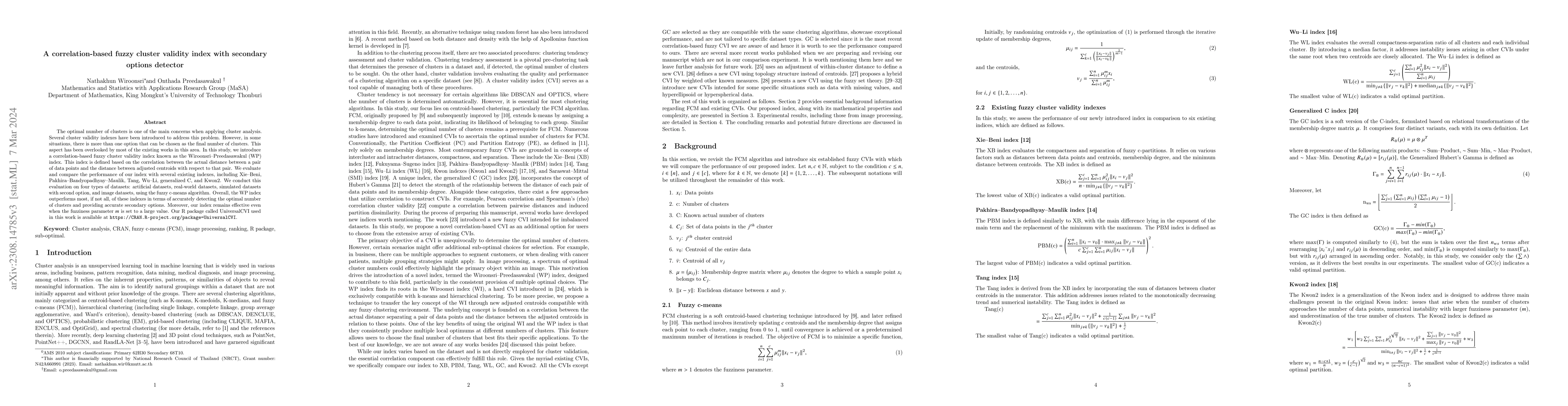 Thumbnail for A correlation-based fuzzy cluster validity index with secondary options
  detector